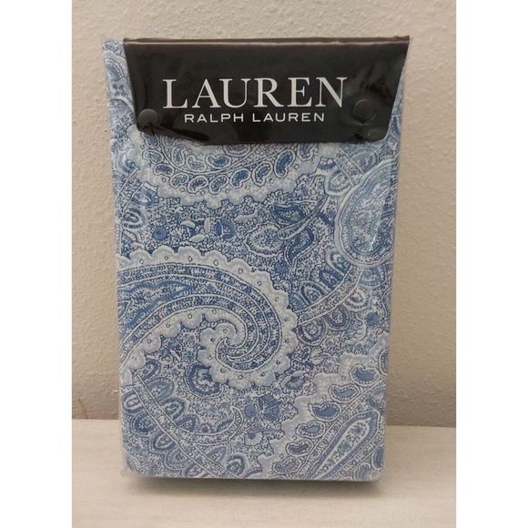 Ralph Lauren FLANNEL 100% Cotton Blue BANTRY PAISLEY Two 2 Standard Pillowcases - Picture 8 of 8